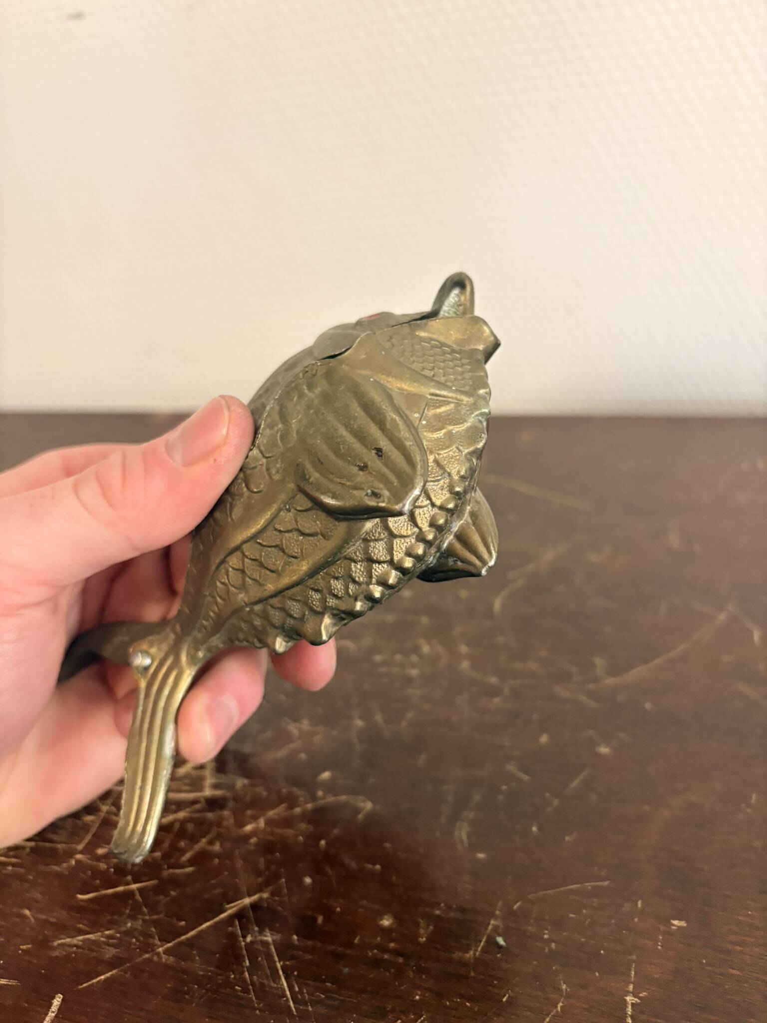 Vintage Articulated Ashtray Fish Golden Brass 1970