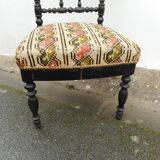 Chair Napoleon III, black turned wood