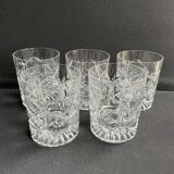 5 Whiskey glasses – Cut crystal