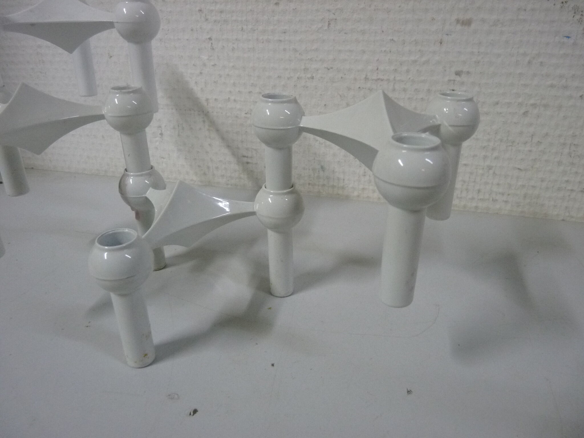 Lot de 4 bougeoirs Nagel blanc