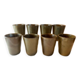 Set de 8 verres gobelet en grès vintage Digoin