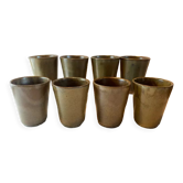 Set of 8 vintage Digoin stoneware tumbler glasses
