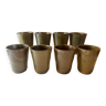 Set of 8 Digoin vintage stoneware cup glasses