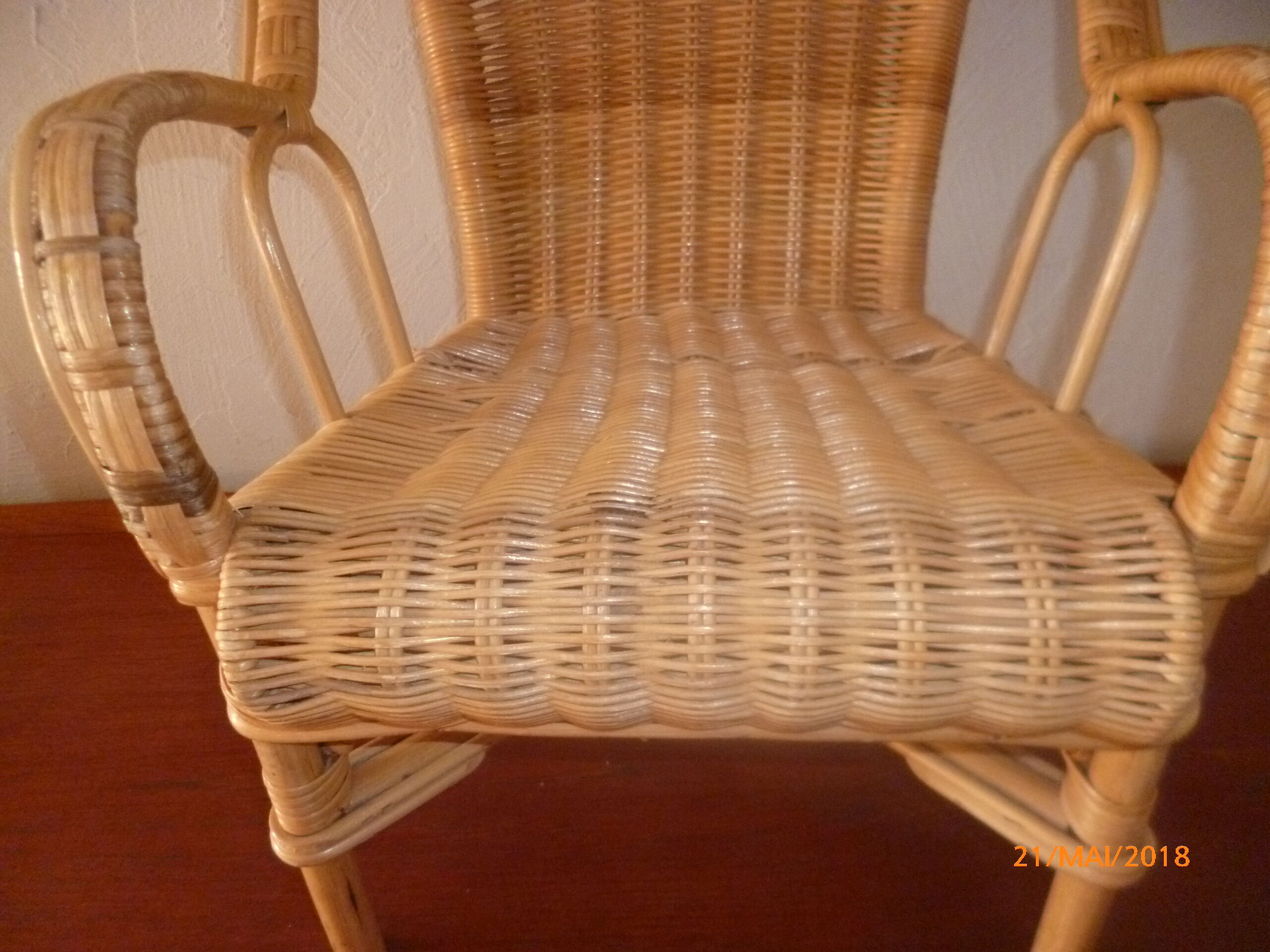 Armchair child vintage rattan wicker