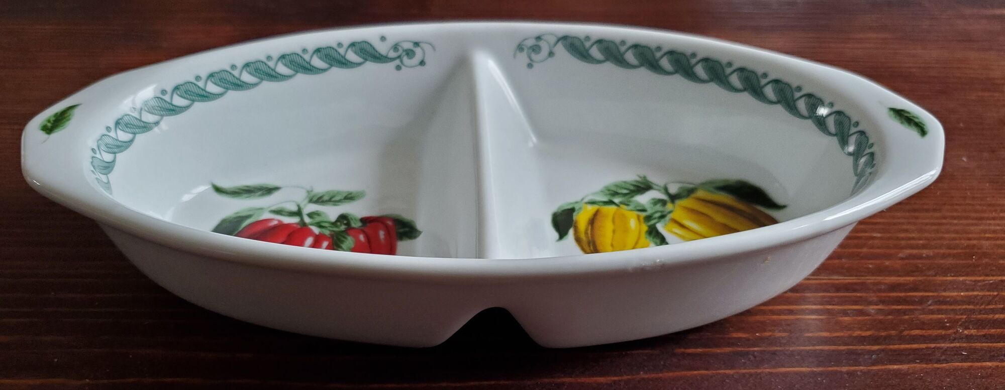 Raviers dish aperitif double porcelain The terrine Botaniche vegetable decoration