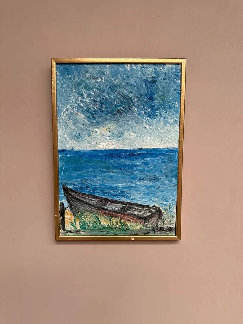 Original Oil on Swedish Panel - "Red Oak at Råå" by Stig Allan - Signed - Dated 1983 - Framed - 53 × 38 cm (20.9" × 15")