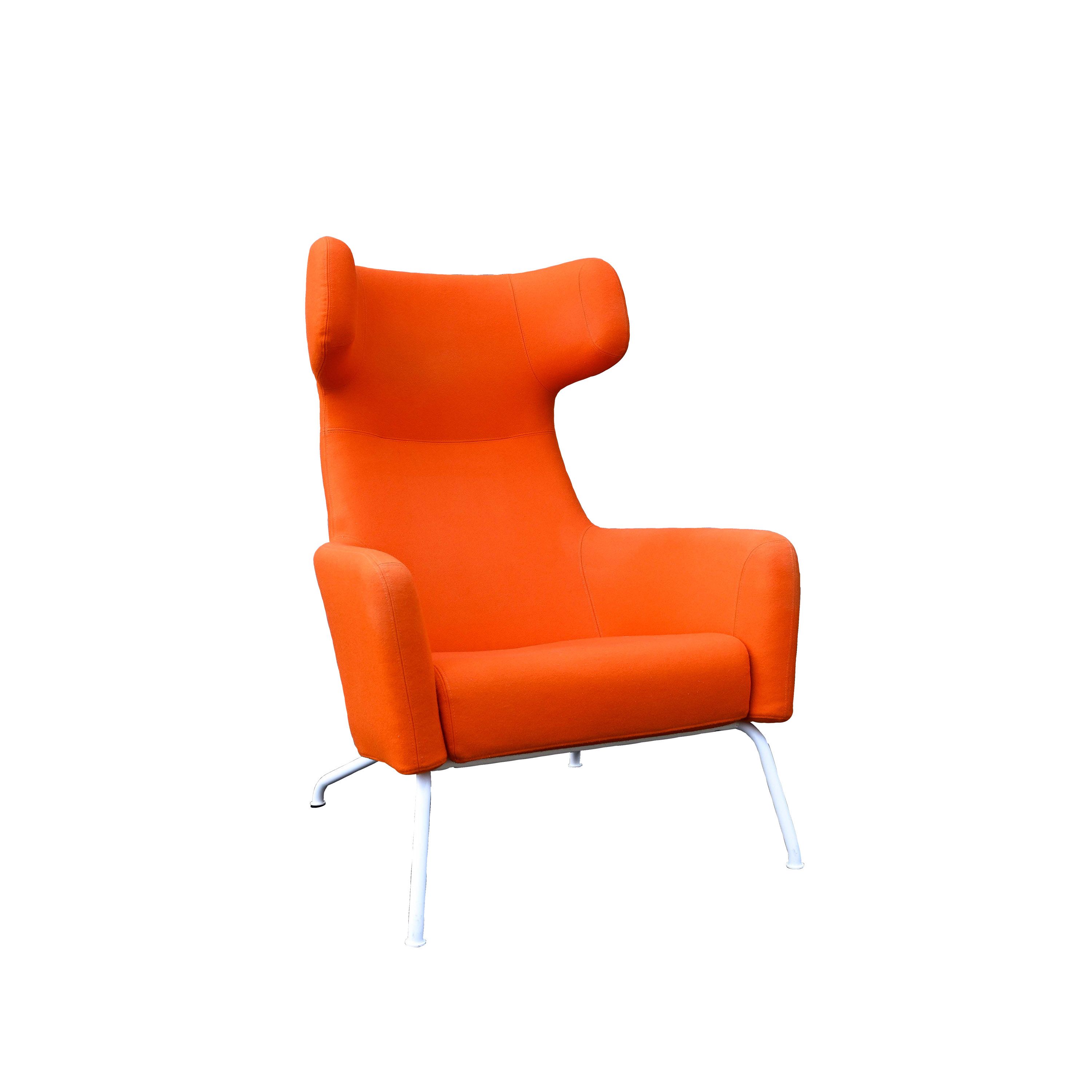 Havana Wing Chair in orange Divina fabric designed by Busk & Hertzog in 2013