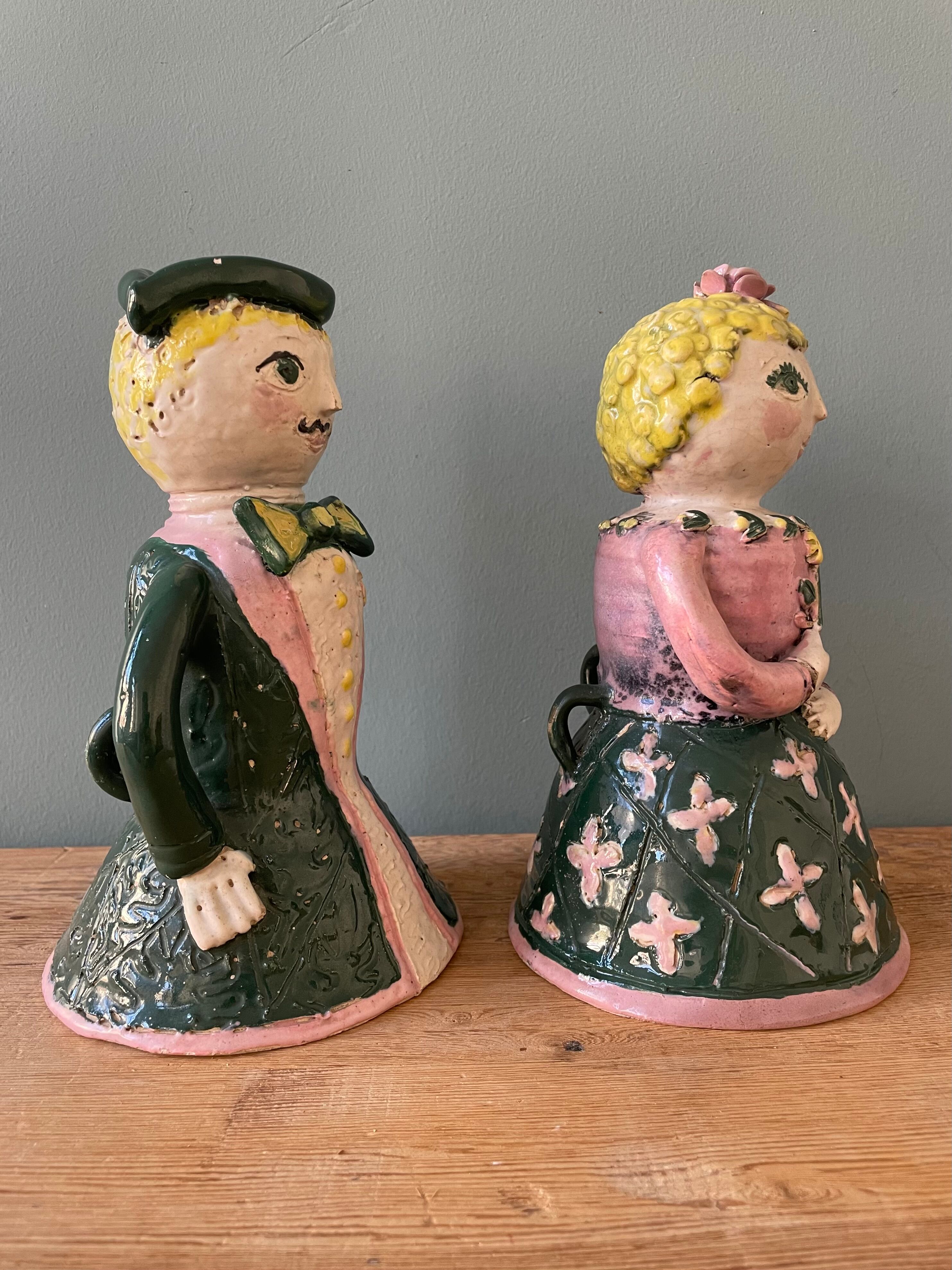 Pair of earthenware sconces signed Borderie - Szekely