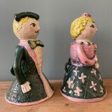 Pair of earthenware sconces signed Borderie - Szekely