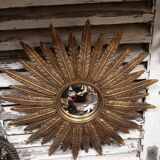 Miroir convexe gros cadre feuilles 39 cm