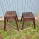 2 antique wooden workshop stools