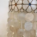Vintage mother-of-pearl chandelier, floral design, 1960s
