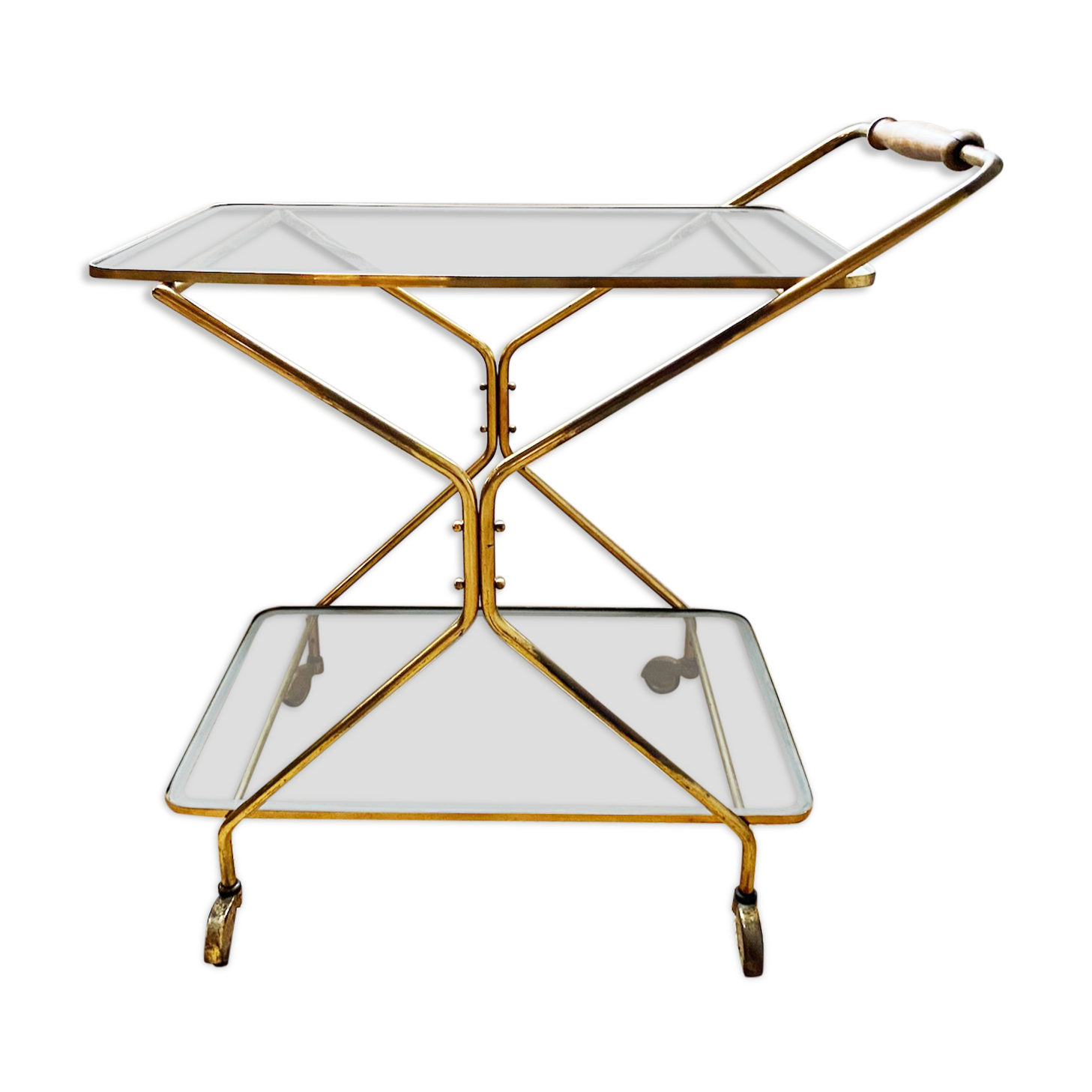 Italian brass serving trolley, 1950s