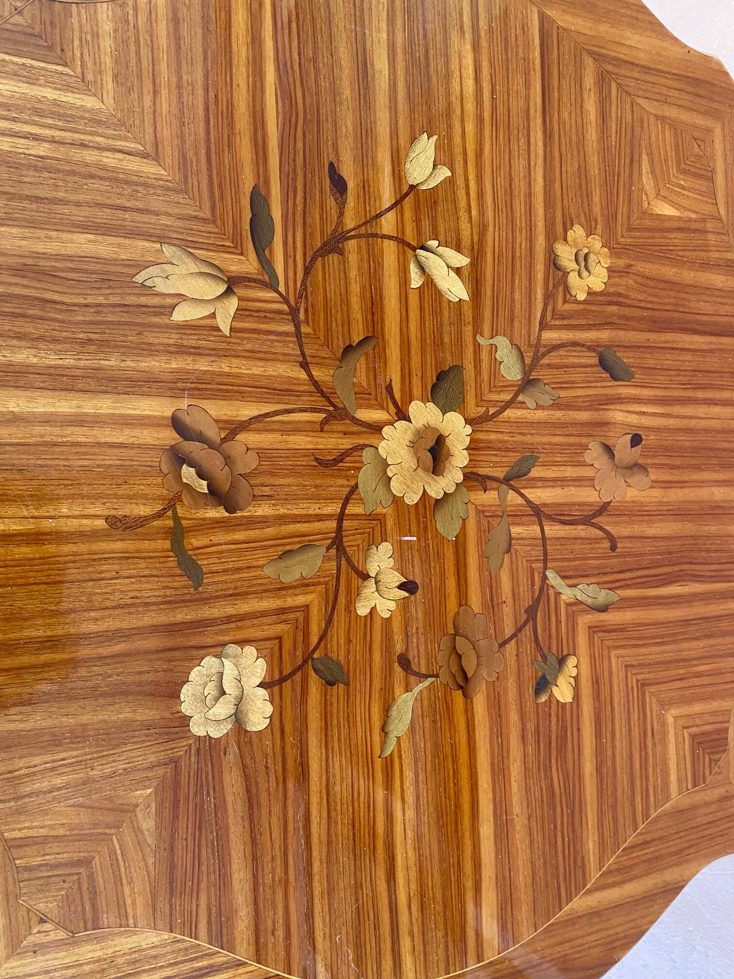 Louis xv style coffee table rosewood marquetry stamped skalski