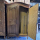 Norman Cauchoise wardrobe in medium oak, carved from the 19th century with a gendarme hat top.