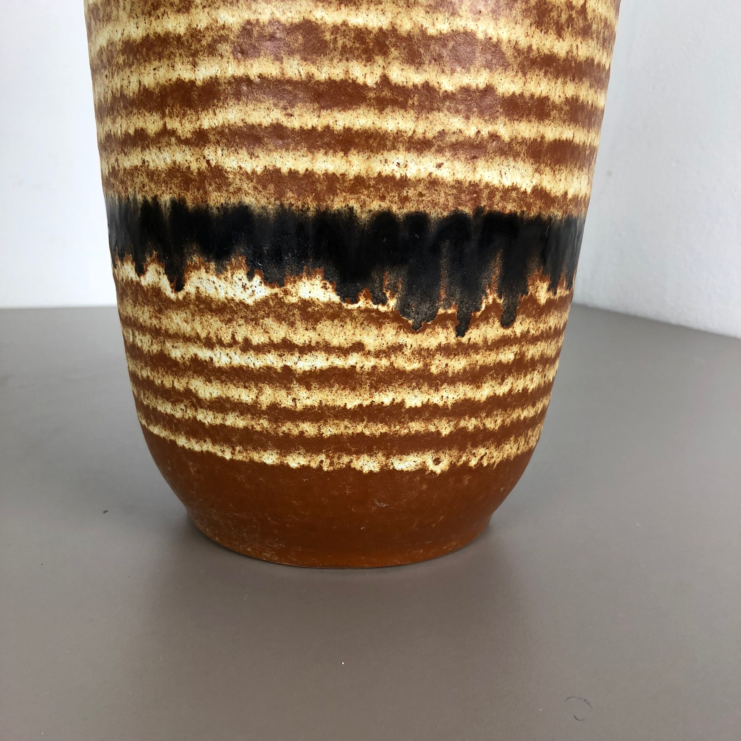 Pottery fat lava multi-color 517-45 floor vase made by Scheurich, 1970s