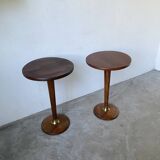 Pair of art deco oak side tables