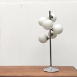 Vintage space table lamp, glass and metal, 1970s
