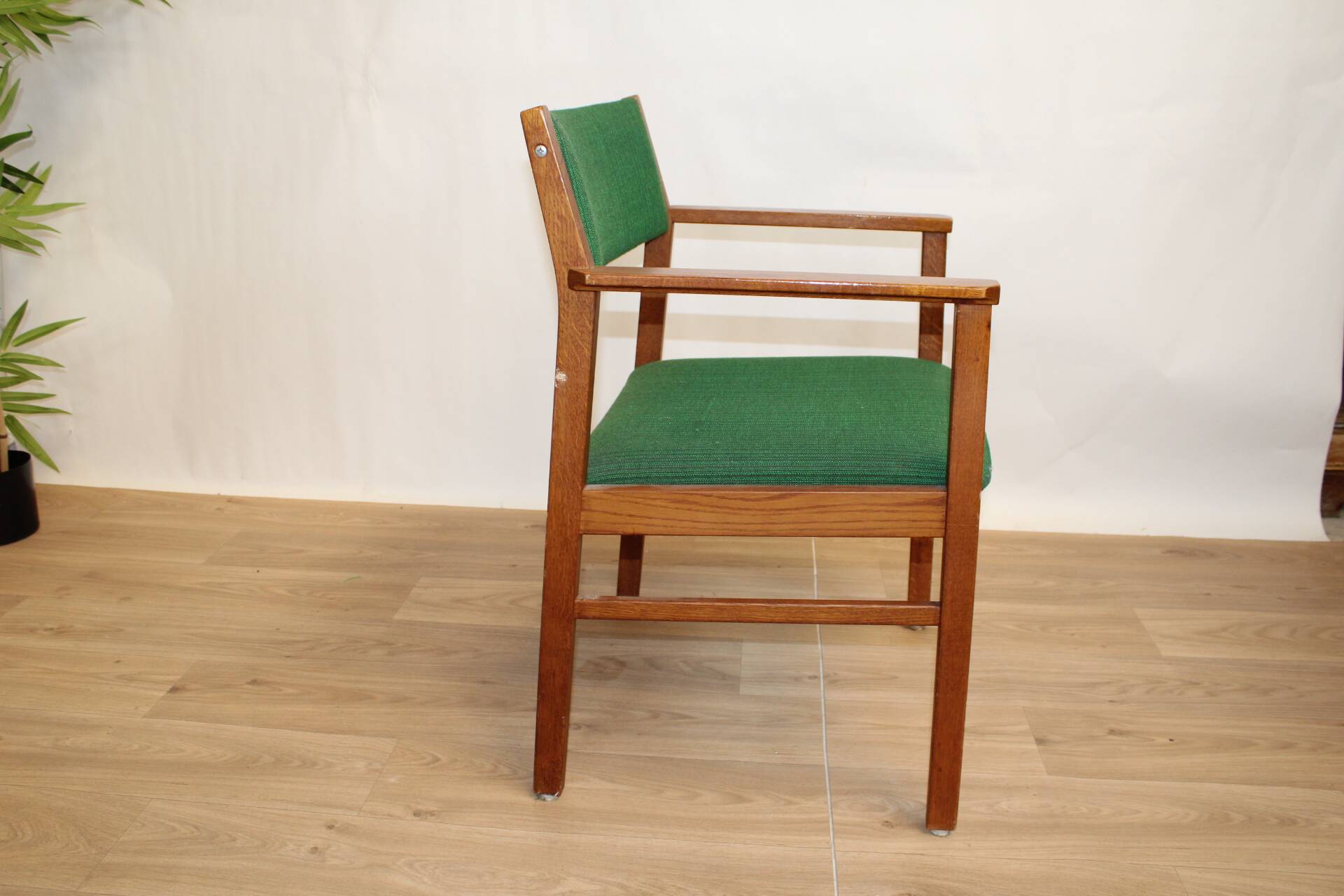 Kinnarps Oslosund armchair in oak and fabric 1960 Sweden