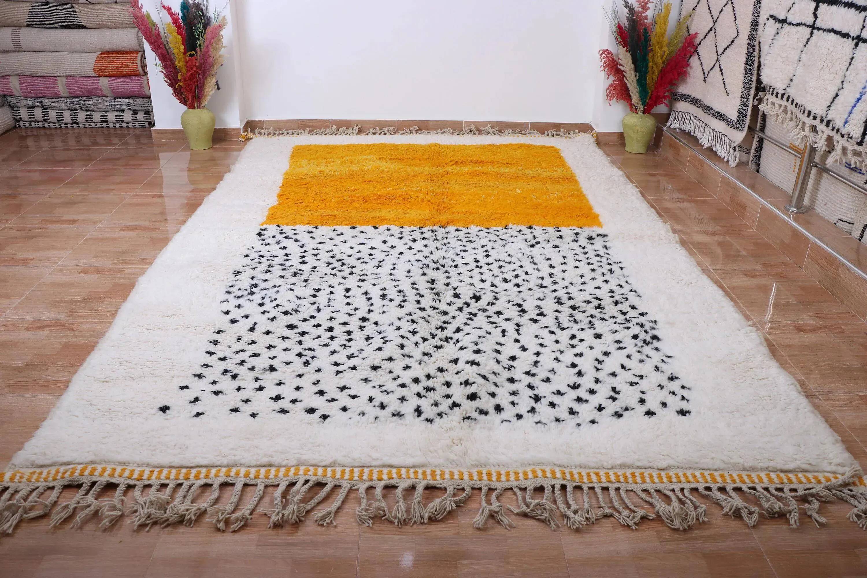 Handmade Moroccan wool rug, 250cm x 150cm, unique piece.