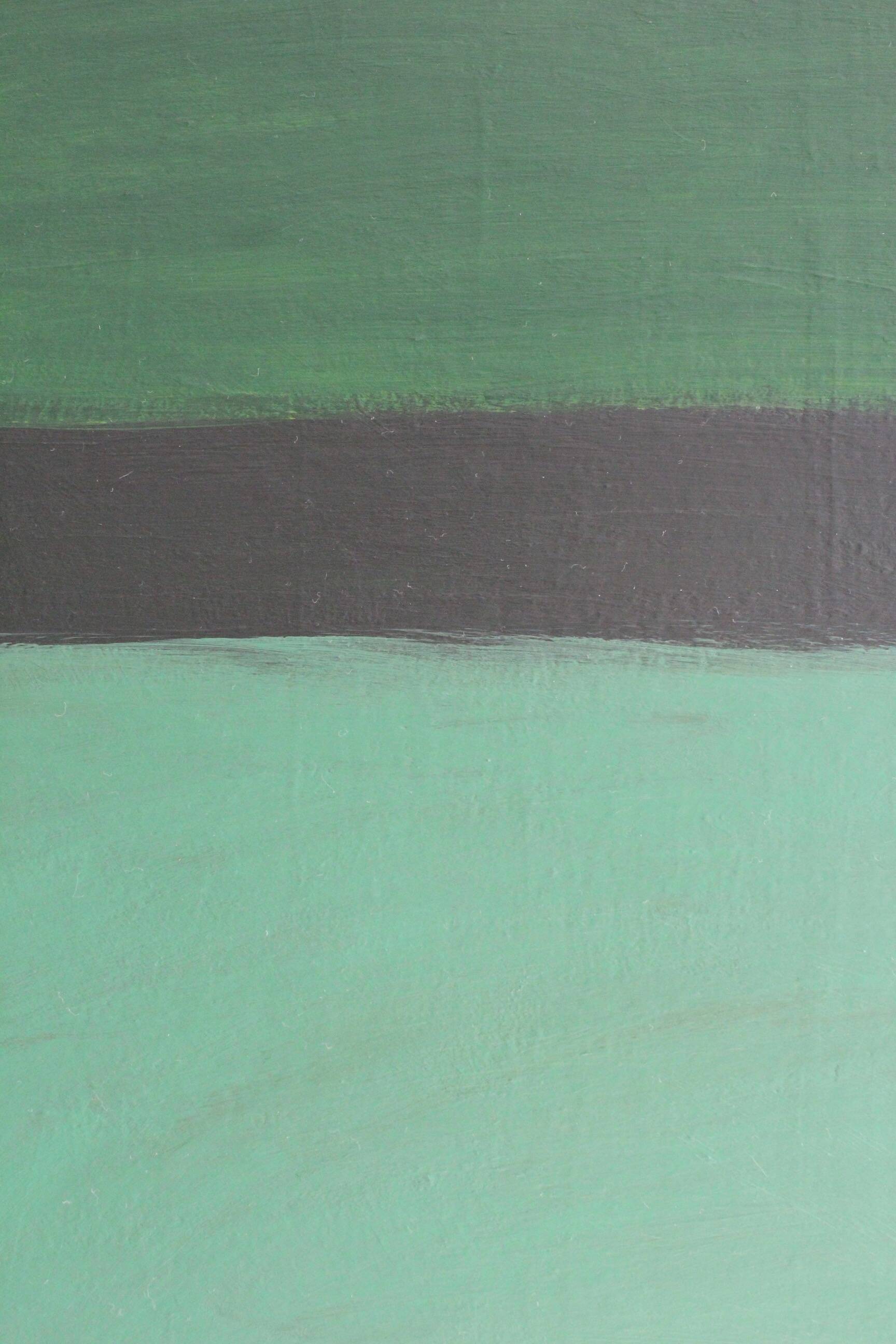 Minimalist green canvas "inside garden" signed Bodasca