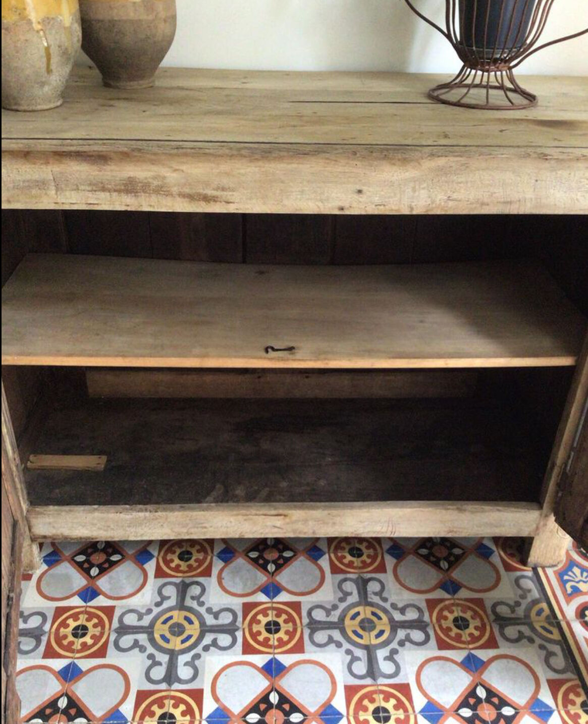 Nineteenth pickled oak sideboard