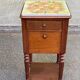 19th-century solid wood Henri II bedside table