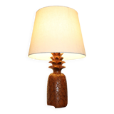 Pineapple wooden lamp with fabric shade 650mm