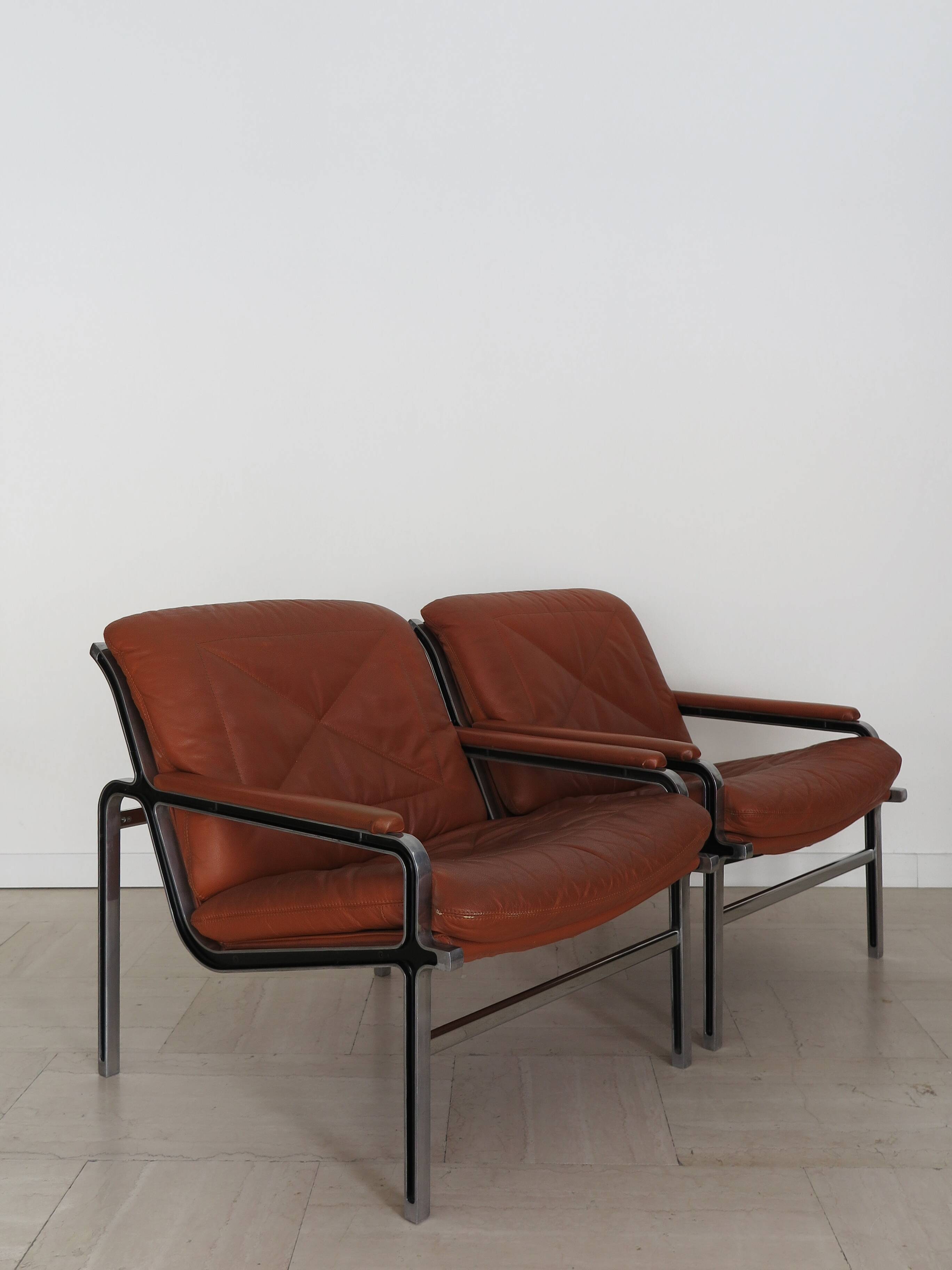 Andre Vandenbeuck for Strassle International armchairs model Aluline, Switzerland 1960s