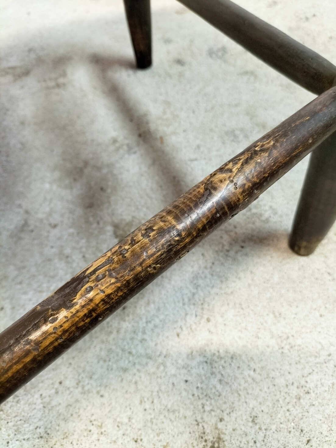 High back straw armchair