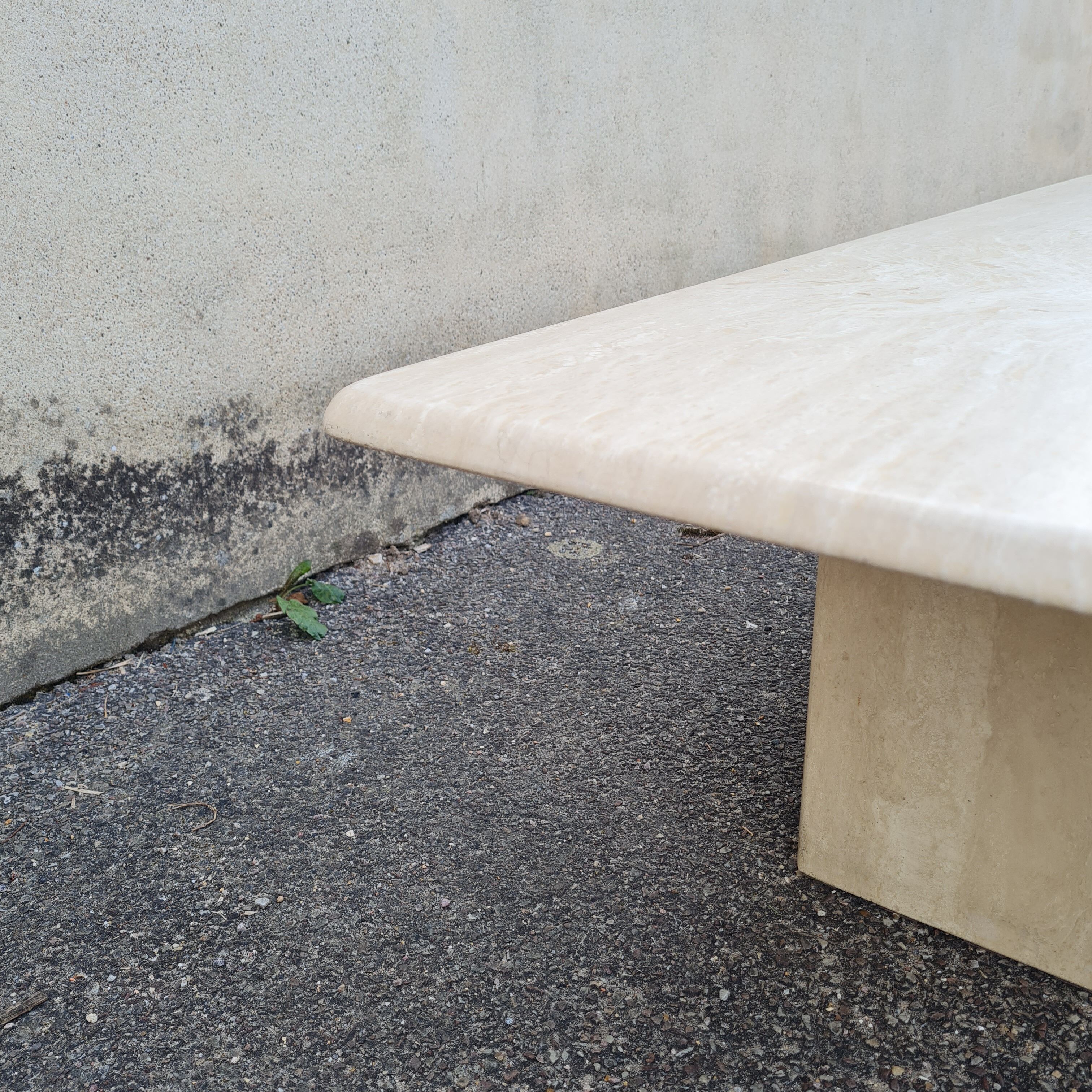 Travertine coffee table
