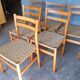 6 Scandinavian chairs wood and rope period 1960