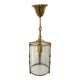 Cylindrical lantern suspension in brass and glass