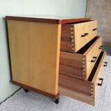Commode en bois blond 3 tiroirs années 60