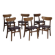 1960s, set of 6 Danish dinning chairs, solid oak wood, reupholstered.