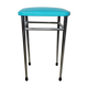 Vintage chromed stool in turquoise blue skai