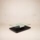 Cidue Mid Century Italian Black Lacquer, Mirror and Glass Coffee Table 1970