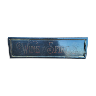Panneau bar bistrot en bois wine & spirits