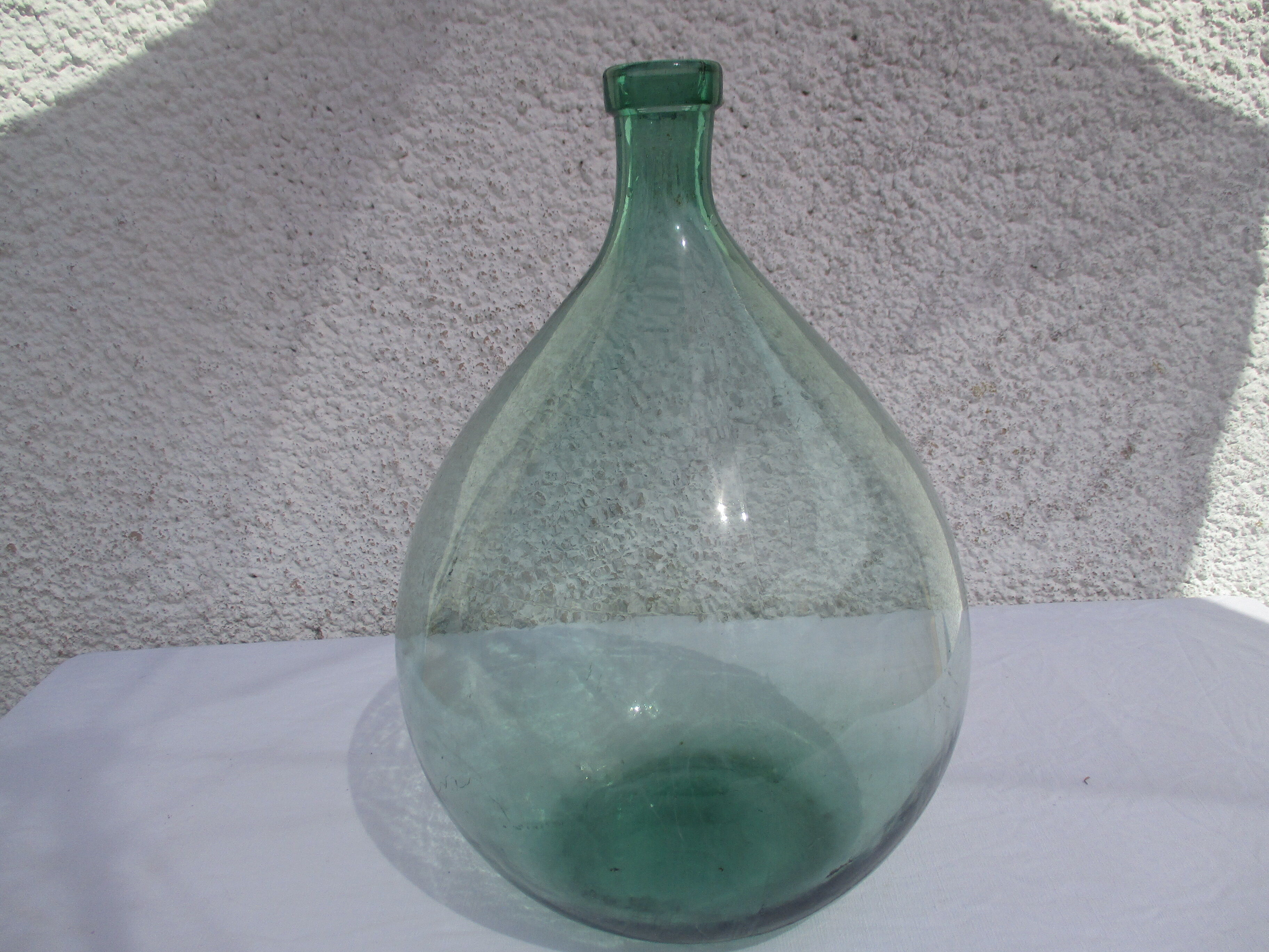 Canister dame-jeanne vdd glass molded green color 15 1/2 liters