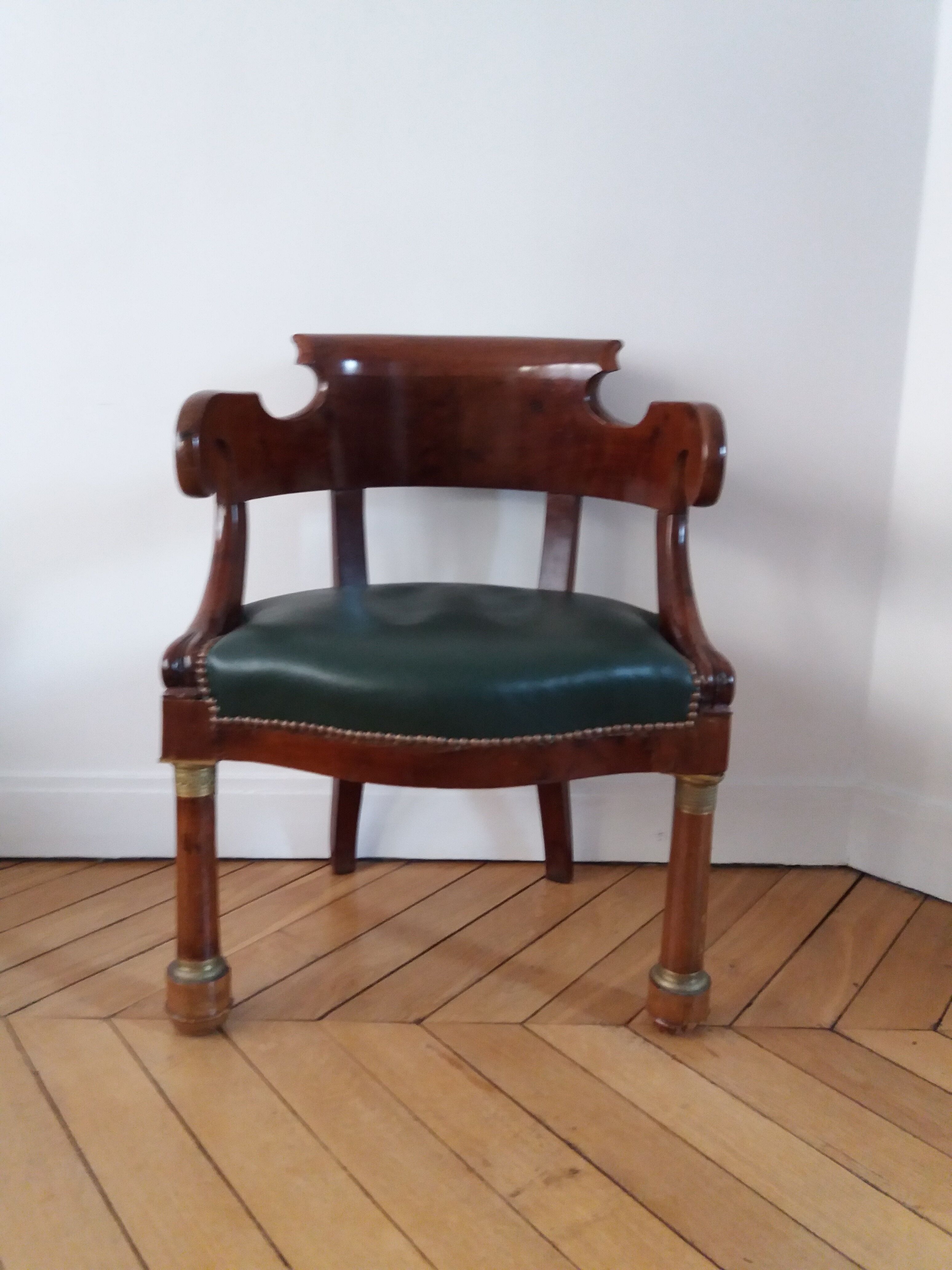 Massive acajou empire style armchair