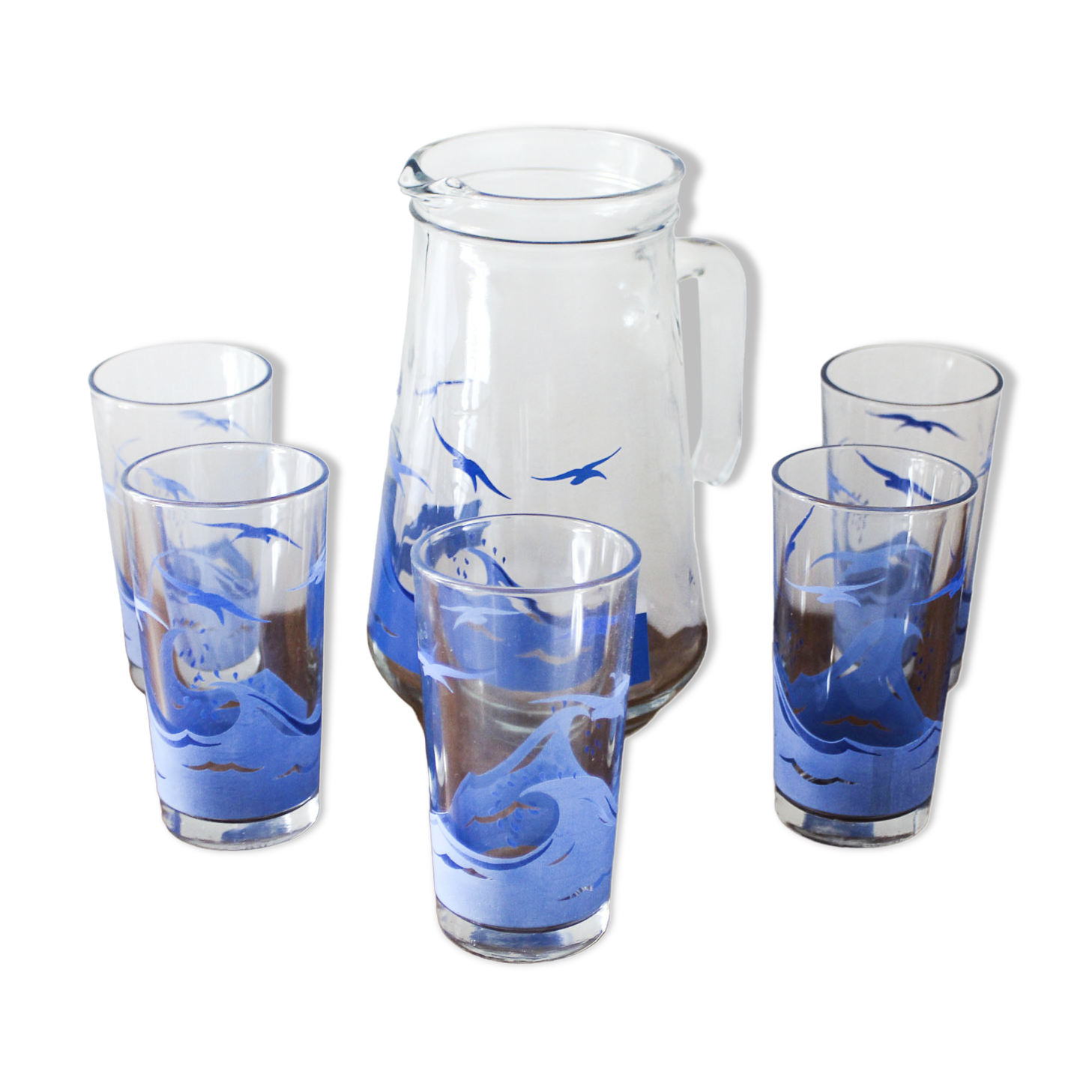 Vintage orangeade lemonade glass service