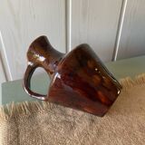 Signed glazed terracotta pitcher