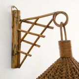 rattan wall lamp for hanging plant