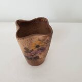 Ceramic vase with floral motif signed Vallauris