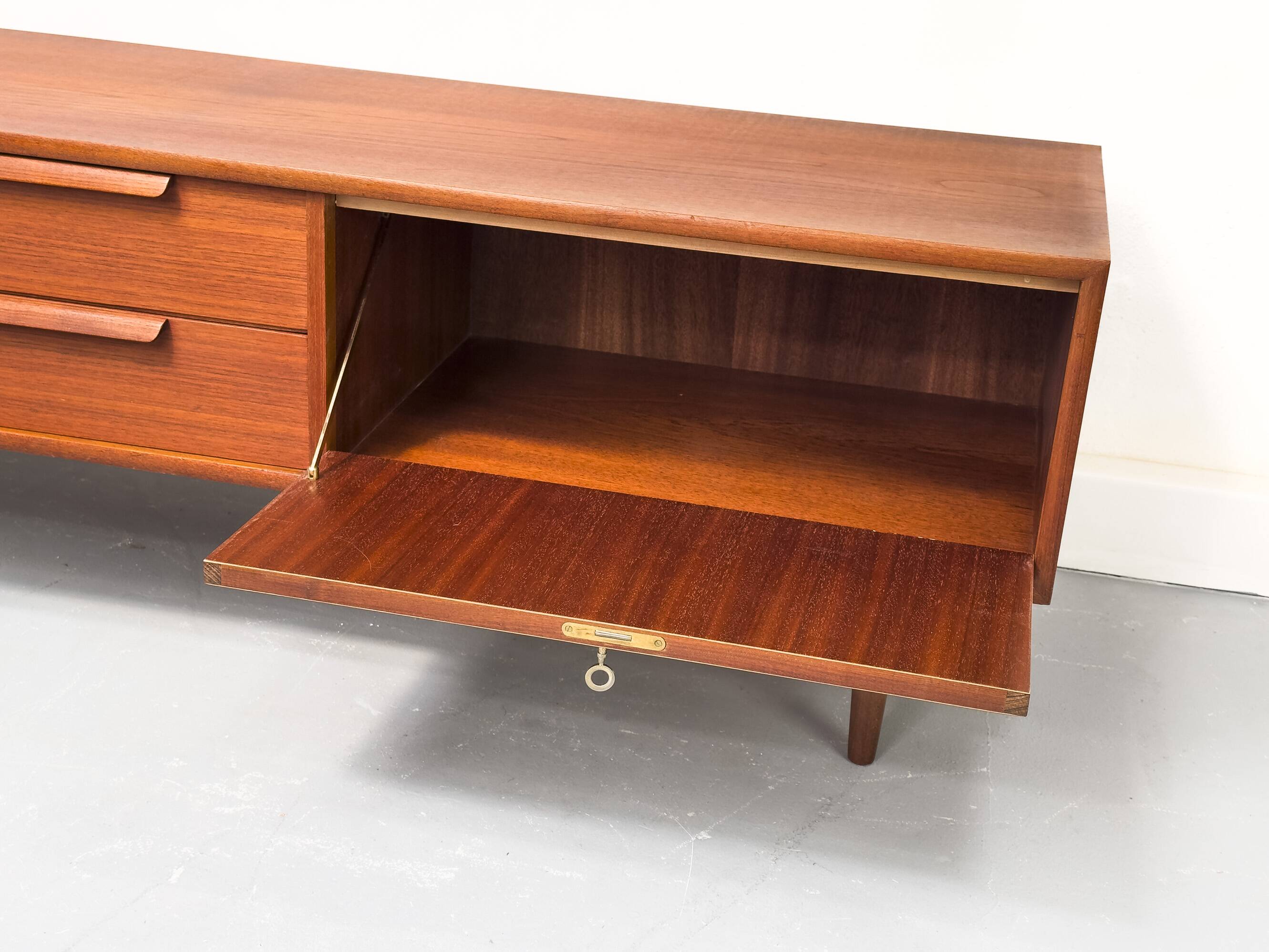 Teak lowboard with drawers from WK Möbel, 1960s