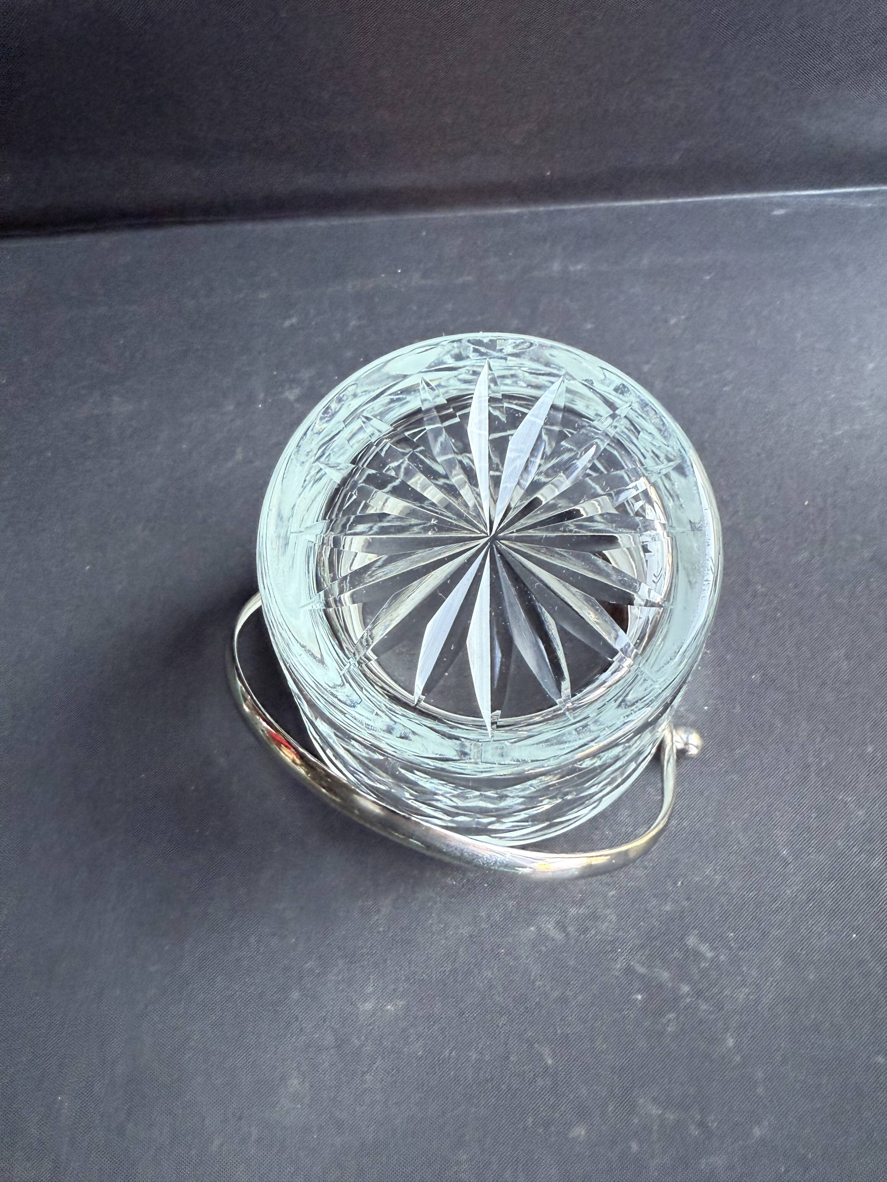 Ice Bucket – Cut Crystal and Silver Metal