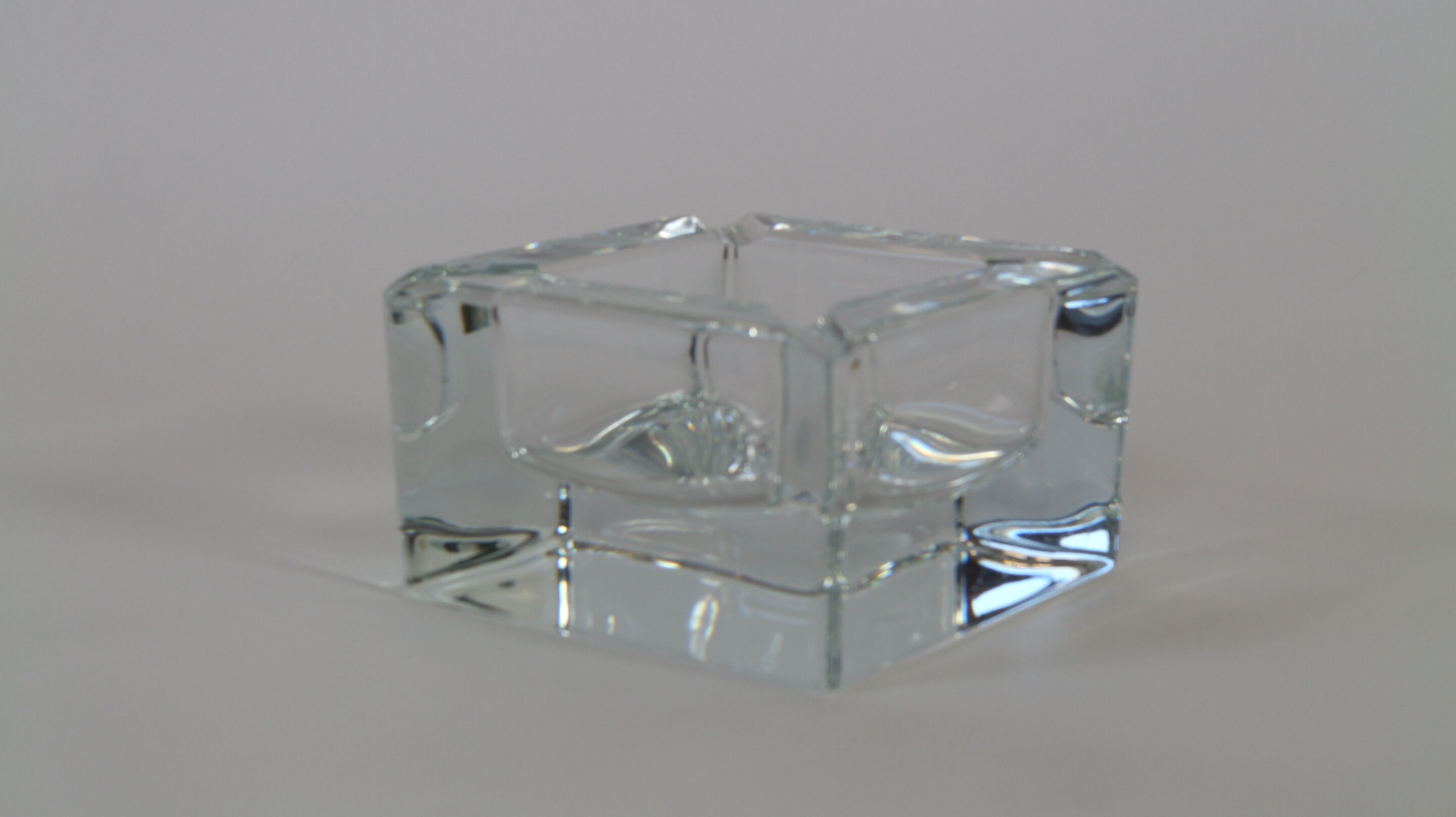 Cube/ Square shaped crystal ashtray Sevres France