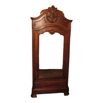 Solid walnut cabinet 1-door mirror linen