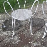 4 garden armchairs 1900 in wrought iron