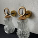 Pair of wall sconces molded glass 60s 70s